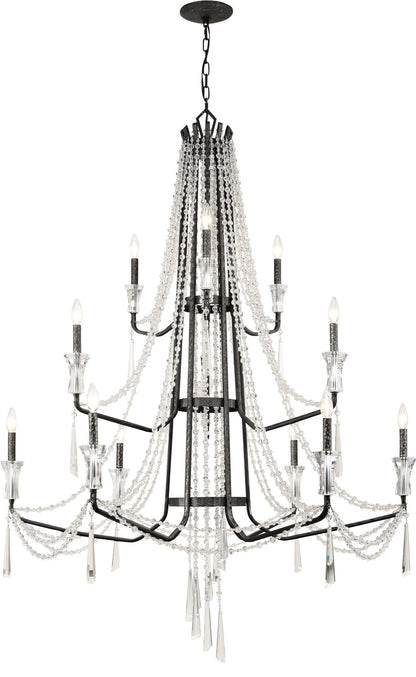 Barcelona Crystal Chandelier, Onyx, 18-LightsBy Varaluz