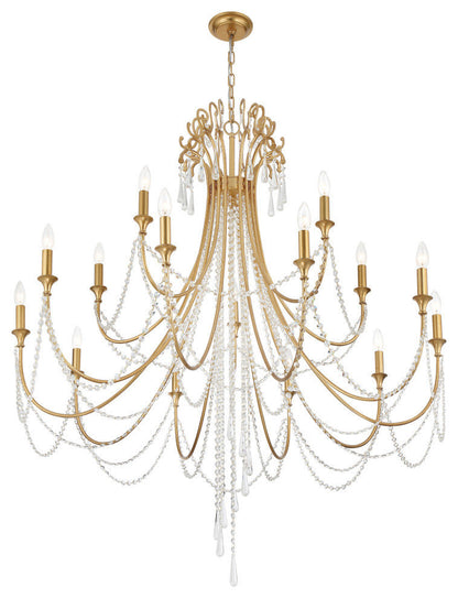 Arcadia 15 Light Antique Gold ChandelierBy Crystorama Lighting
