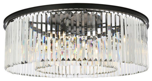 Elegant Lighting 1238F43/RC Sydney 10 Light 44"W Flush Mount Drum - Matte BlackBy Elegant Furniture & Lighting
