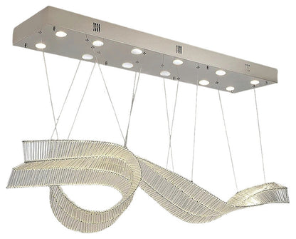 Alassio | Creative LED Chandelier in the Shape of Ribbon, Gold, L59.1" / L150.0cm, Cool Light, Non-DimmableBy Miron Demid LLC