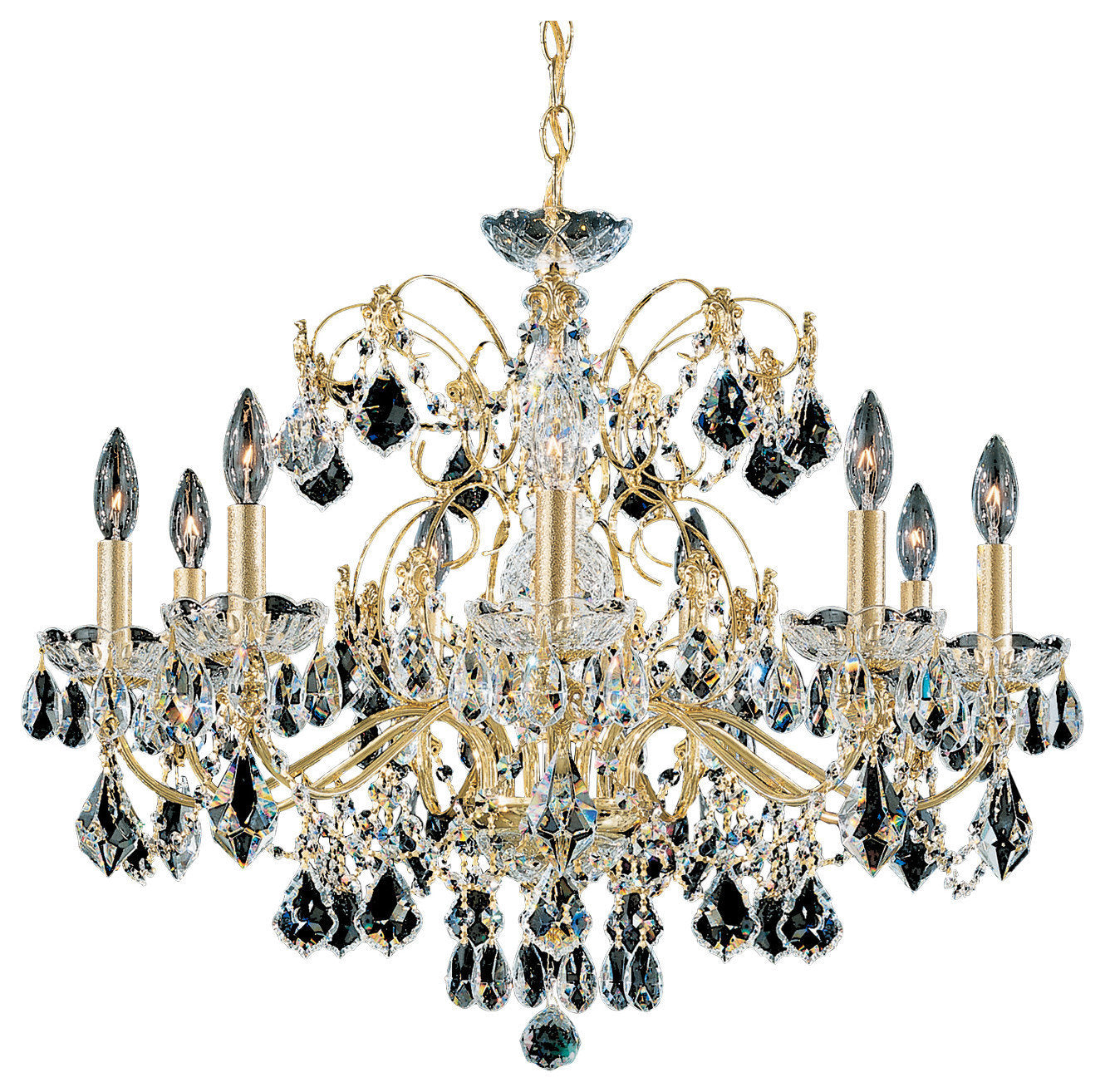 Century 9-Light Chandelier in Rich Auerelia Gold With Clear Heritage CrystalBy Schonbek