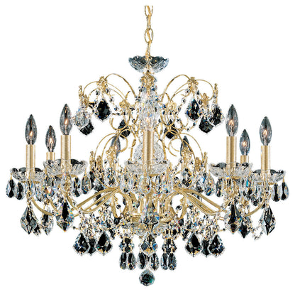 Century 9-Light Chandelier in Rich Auerelia Gold With Clear Heritage CrystalBy Schonbek