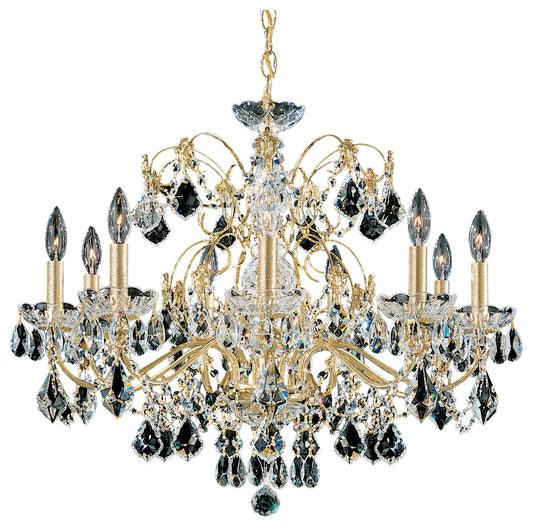 Century 9-Light Chandelier in Rich Auerelia Gold With Clear Heritage CrystalBy Schonbek