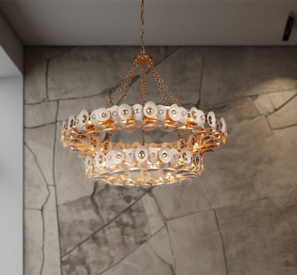 Metropolitan N1868 Niu 22 Light 39"W Ring Chandelier - Fawn GoldBy Minka Aire