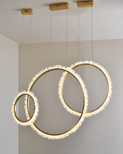 MIRODEMI? Aarau | Crystal Pendant Light in the Shape of Rings, Dia15.7+23.6+31.5", Remote DimmingBy Miron Demid LLC
