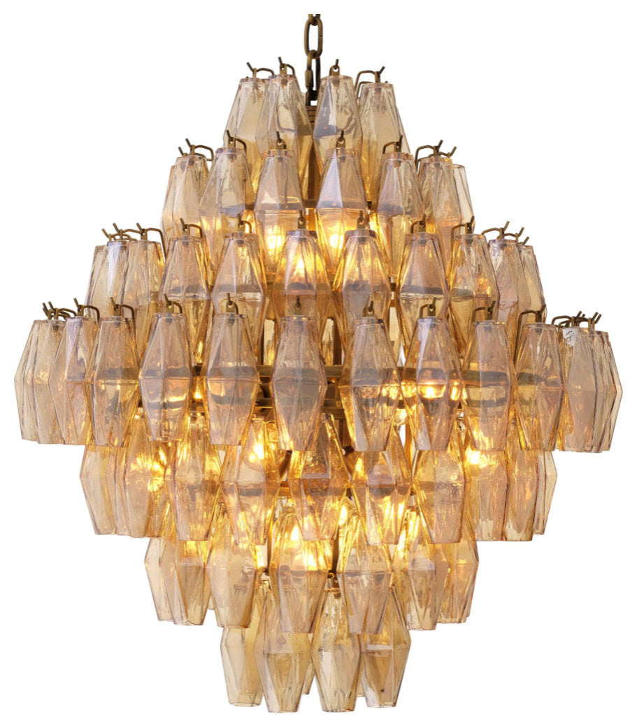 Diamond Amber Glass Chandelier | Eichholtz Benini, LargeBy OROA - Furniture