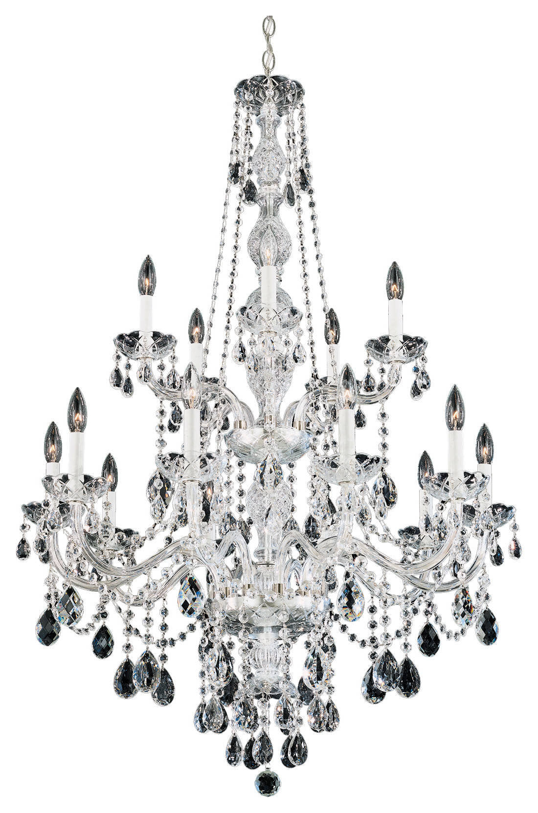 Arlington 15-Light Chandelier in Silver With Clear Heritage CrystalBy Schonbek