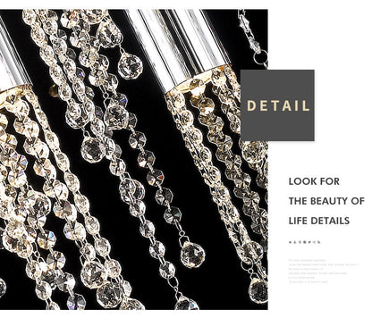 Monterosso | Hanging Crystal Light Fixture, Chrome, 12 Lights, Cool Light 6000kBy Miron Demid LLC