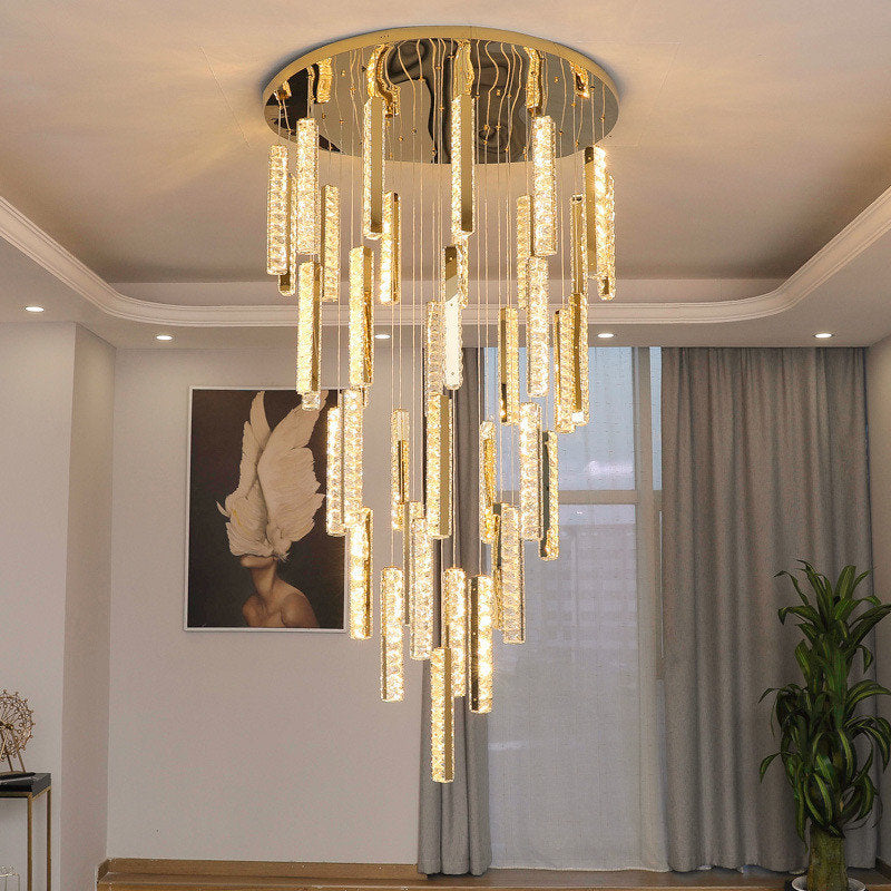 Santa Margherita Ligure | Creative Gold LED Crystal Chandelier, 21 Lights, Cool LightBy Miron Demid LLC