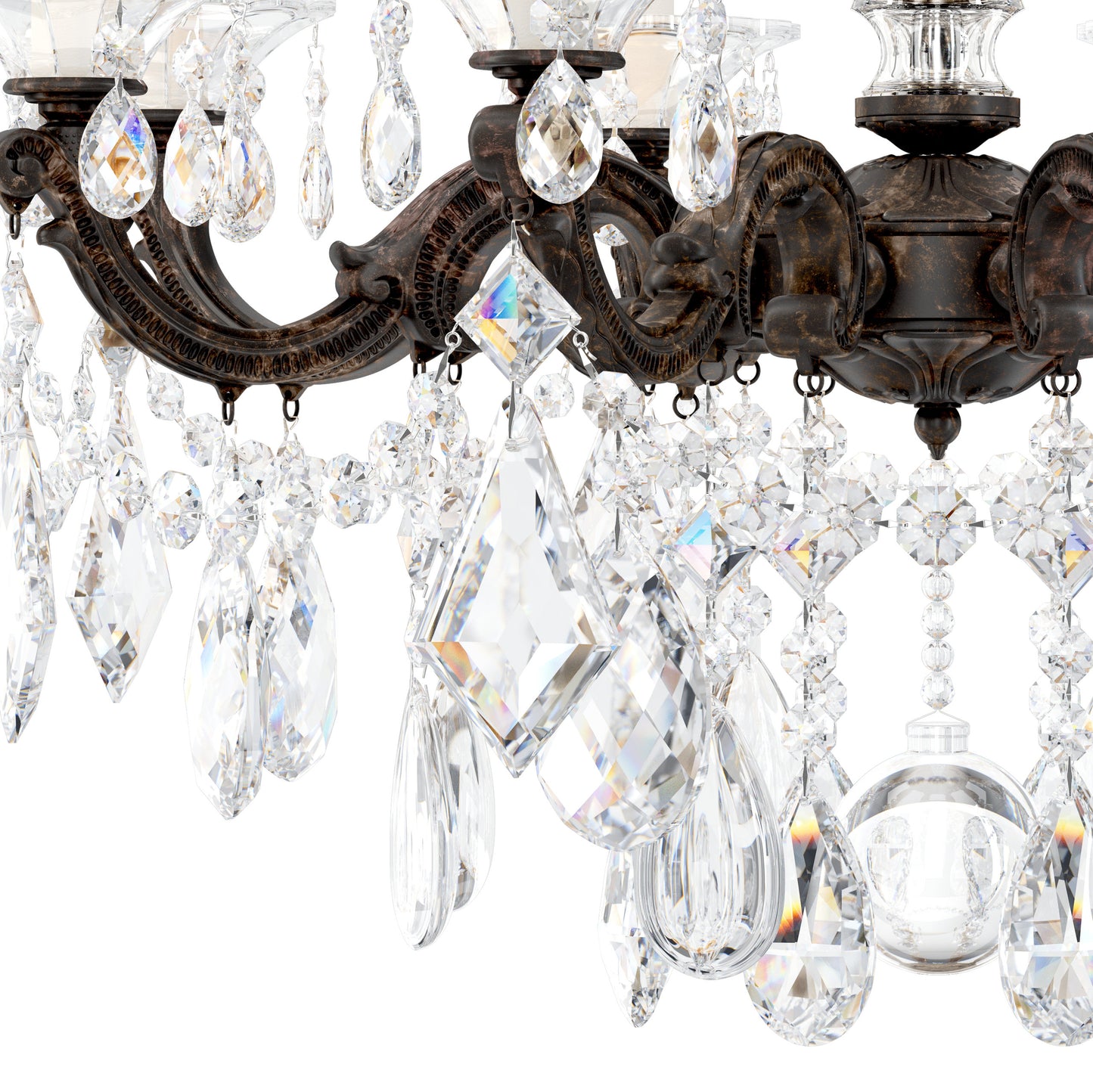 Schonbek 5073-76S 8 Light Crystal Chandelier, Heirloom BronzeBy Schonbek