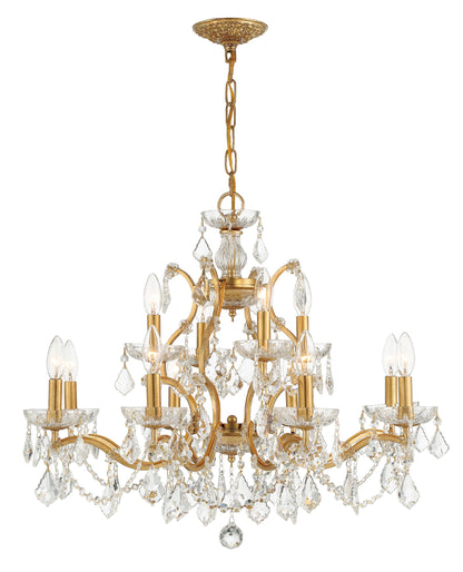 Filmore 12-Light Swarovski Strass Crystal Antique Gold ChandelierBy Crystorama Lighting