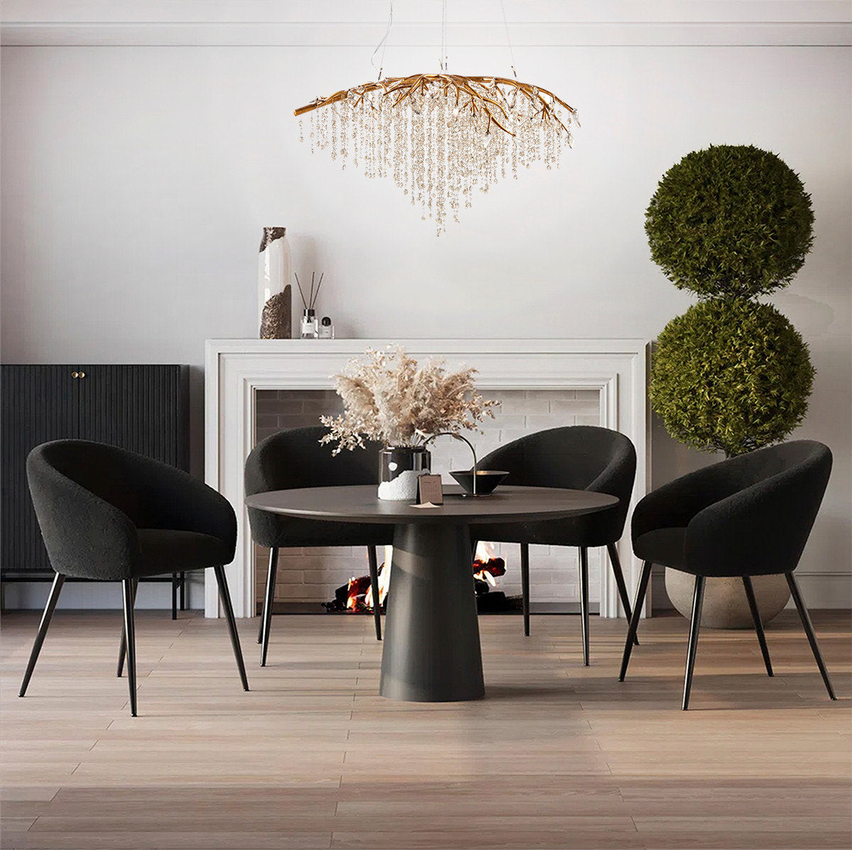 Gold Crystal Branch Chandelier, GoldBy Design Living