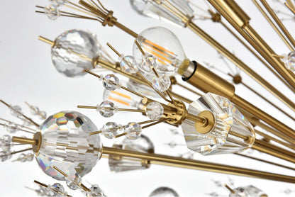 Elegant Lighting 2500D38SG Vera 38 inch crystal starburst round pendant in goldBy Elegant Furniture & Lighting