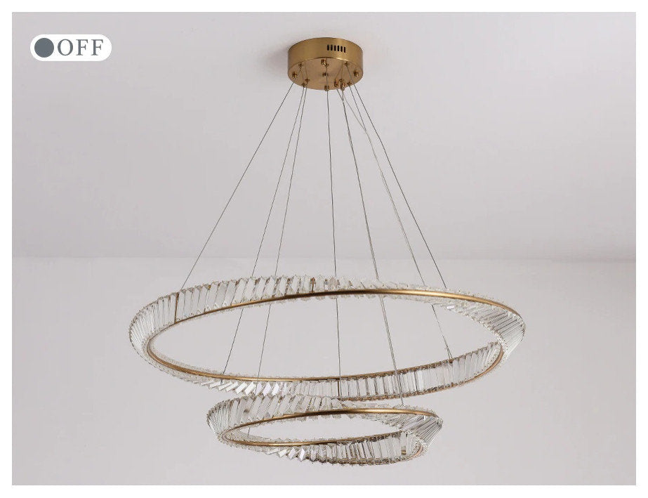 Monthey | Modern Gold Crystal Chandelier for Living Room, Dia31.5x23.6"/80x60cmBy Miron Demid LLC