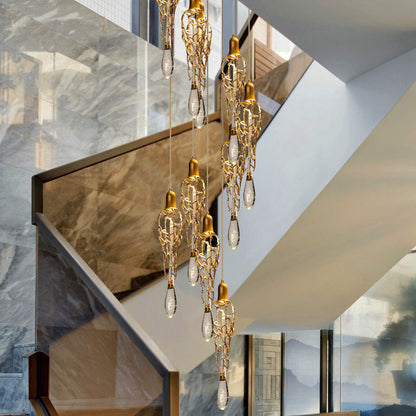 MIRODEMI? Andora | Creative Crystal Chandelier with Clear Glass Drops, 12 Lights, Cool LightBy Miron Demid LLC