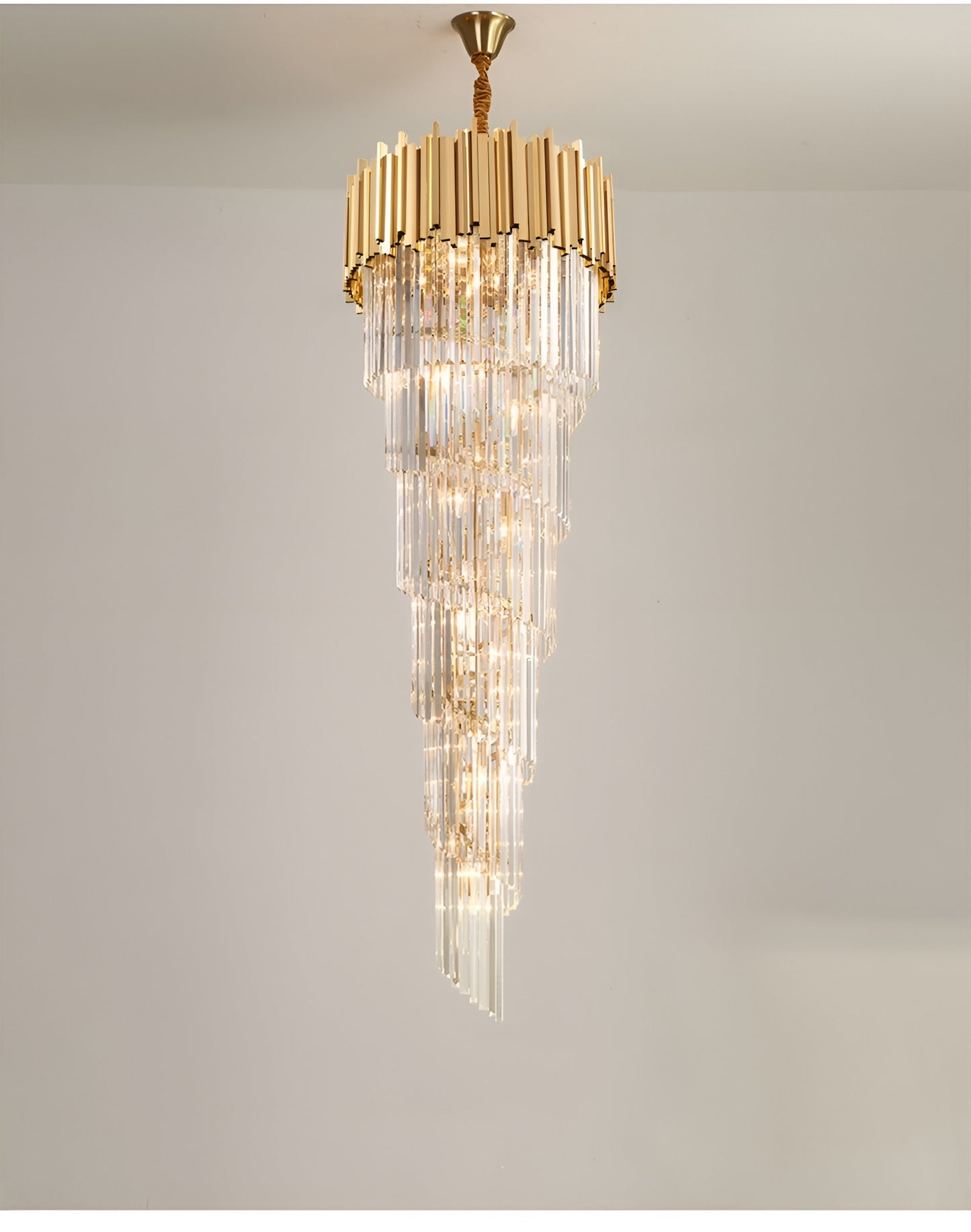 Monaco | Luxurious Grand Gold Crystal Chandelier, 19.7''By Miron Demid LLC