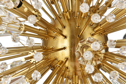 Elegant Lighting 2500D36SG Vera 36 inch crystal starburst oval pendant in goldBy Elegant Furniture & Lighting
