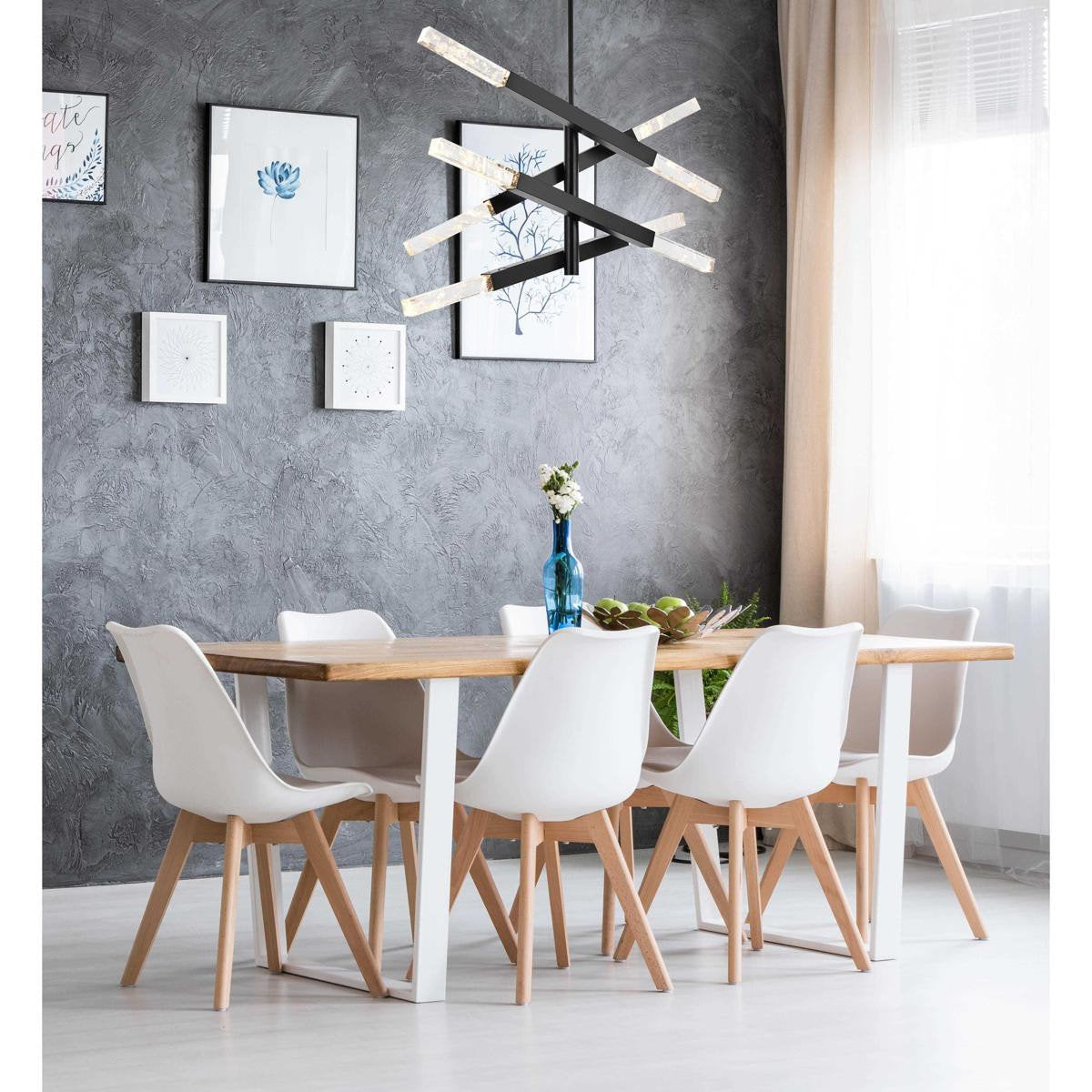 Ari 8 Light Pendant, BlackBy Elegant Furniture & Lighting