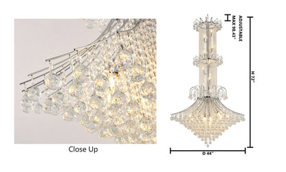 20-Light Chrome Metal Chandelier With CrystalsBy Design Living