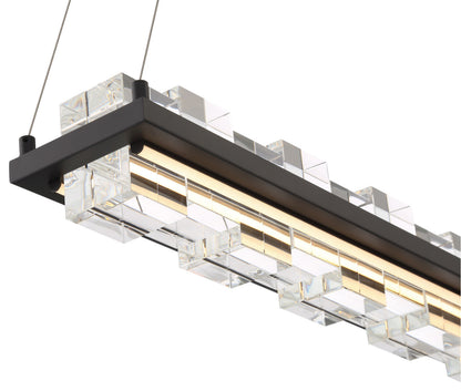 Eurofase Lighting 45717 Bruco 35"W Linear Chandelier - BlackBy Eurofase Lighting