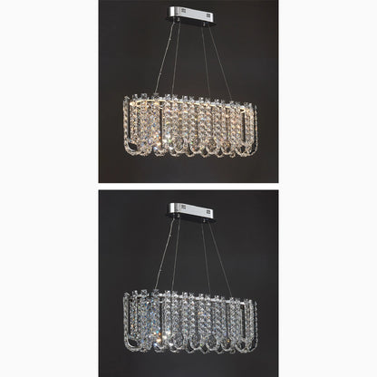Cagnano Amiterno | Posh Large LED Crystal Pendant Chandelier, 1 Layer Large -Dia39.4", Warm LightBy Miron Demid LLC