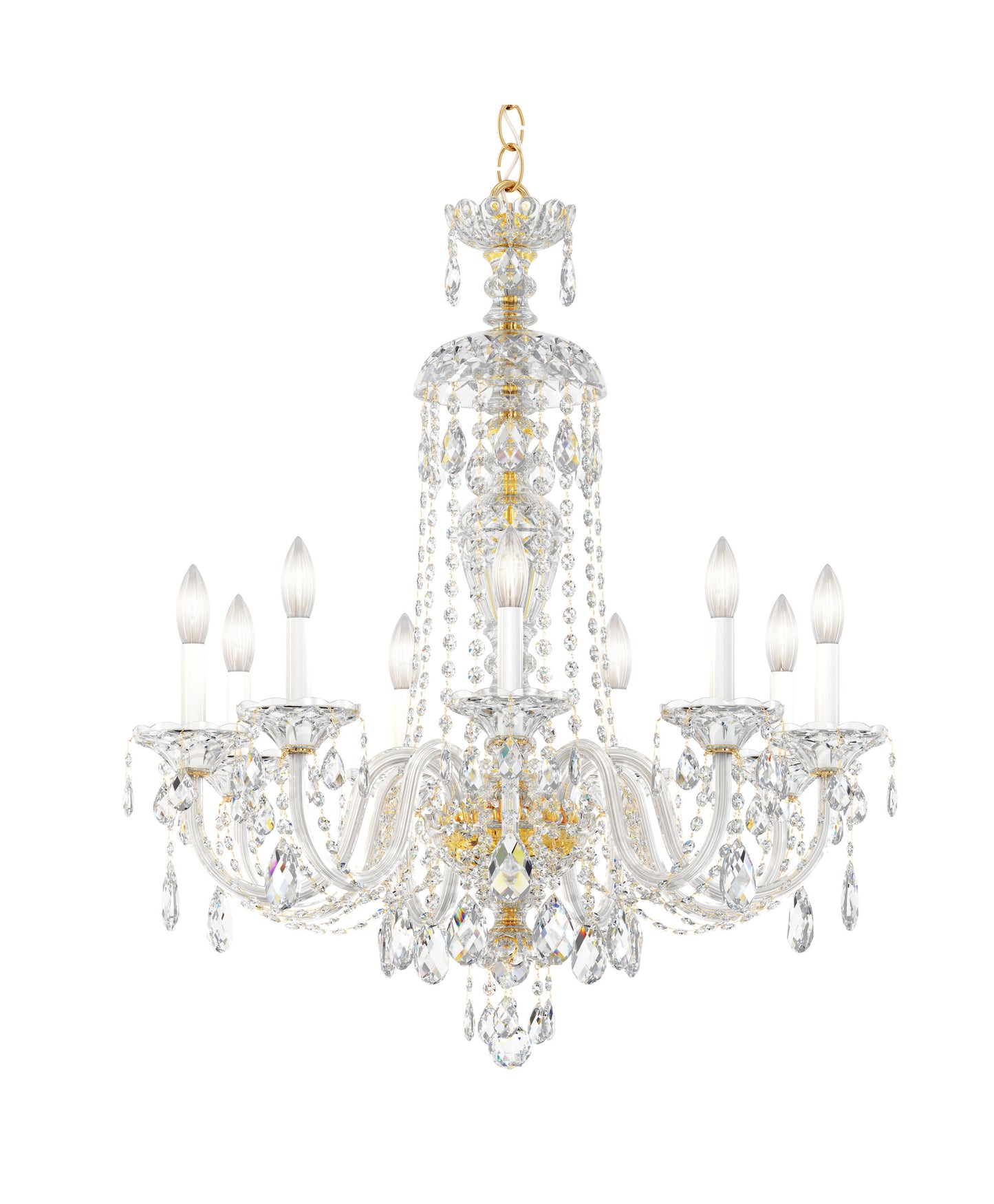Schonbek 2996-211S, 9 Light Crystal Chandelier In AureliaBy Schonbek