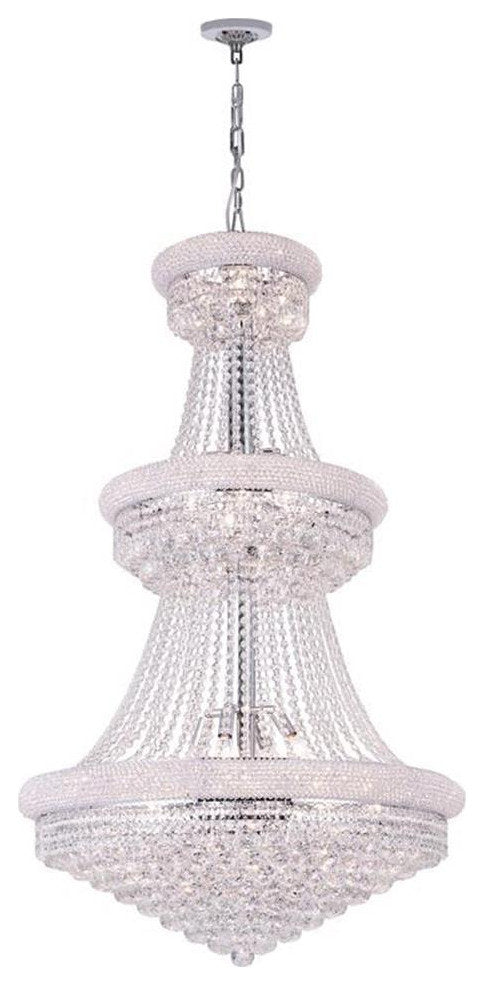 CWI Lighting Empire 32 Light Down Transitional Metal Chandelier in ChromeBy CWI Lighting