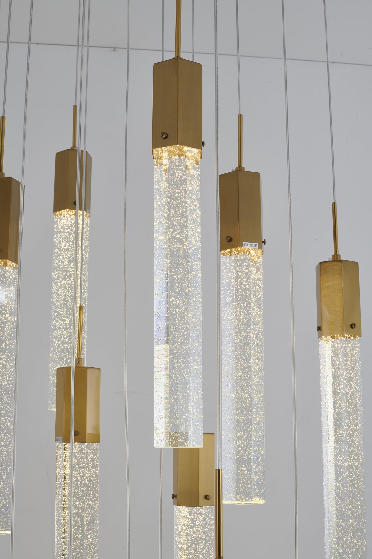 15-Light Gold Chandelier with Clear Hexagon Bubble CrystalsBy Design Living