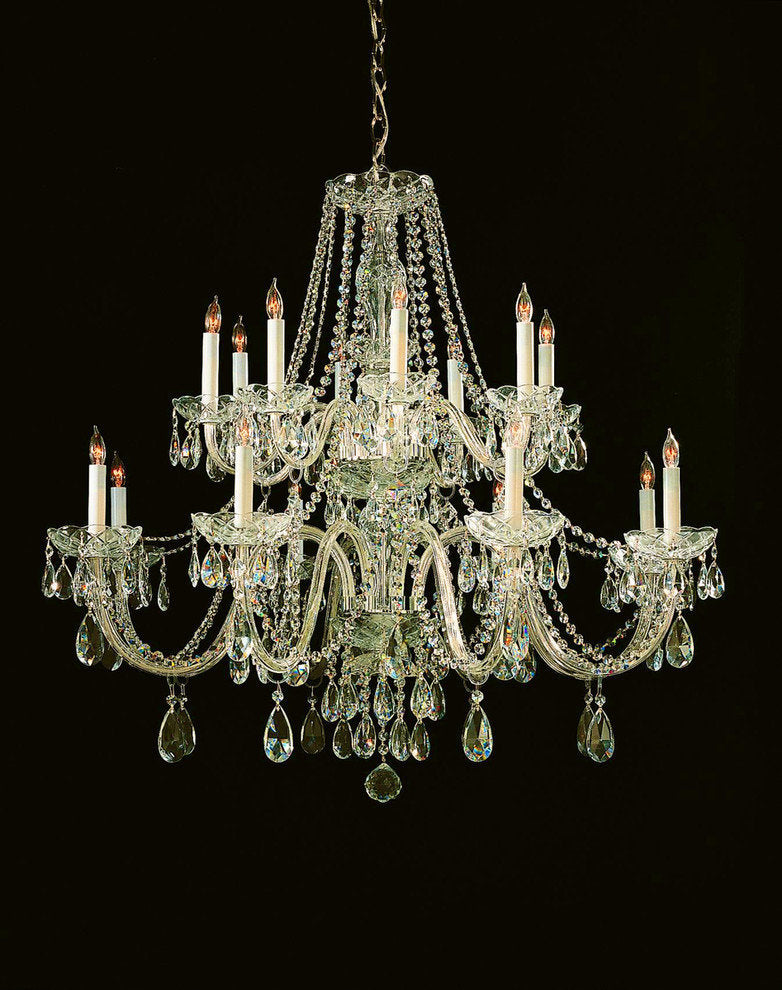 Crystorama 16-Light Chandelier, Polished Brass, Clear Hand-Cut CrystalsBy Crystorama Lighting