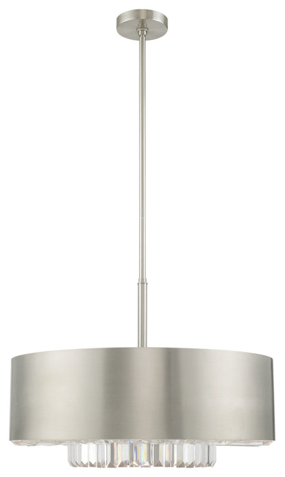 Livex Lighting 40020 Madison 6 Light 24"W Crystal Drum Chandelier - BrushedBy Livex Lighting Inc.