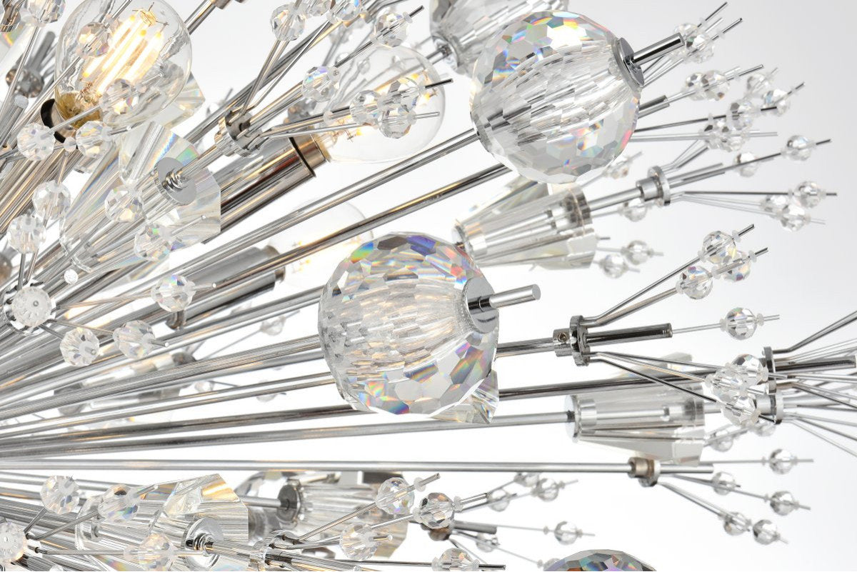 Elegant Lighting 2500D42C Vera 42 inch crystal starburst oval pendant in chromeBy Elegant Furniture & Lighting