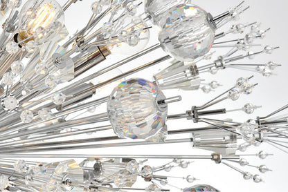Elegant Lighting 2500D42C Vera 42 inch crystal starburst oval pendant in chromeBy Elegant Furniture & Lighting