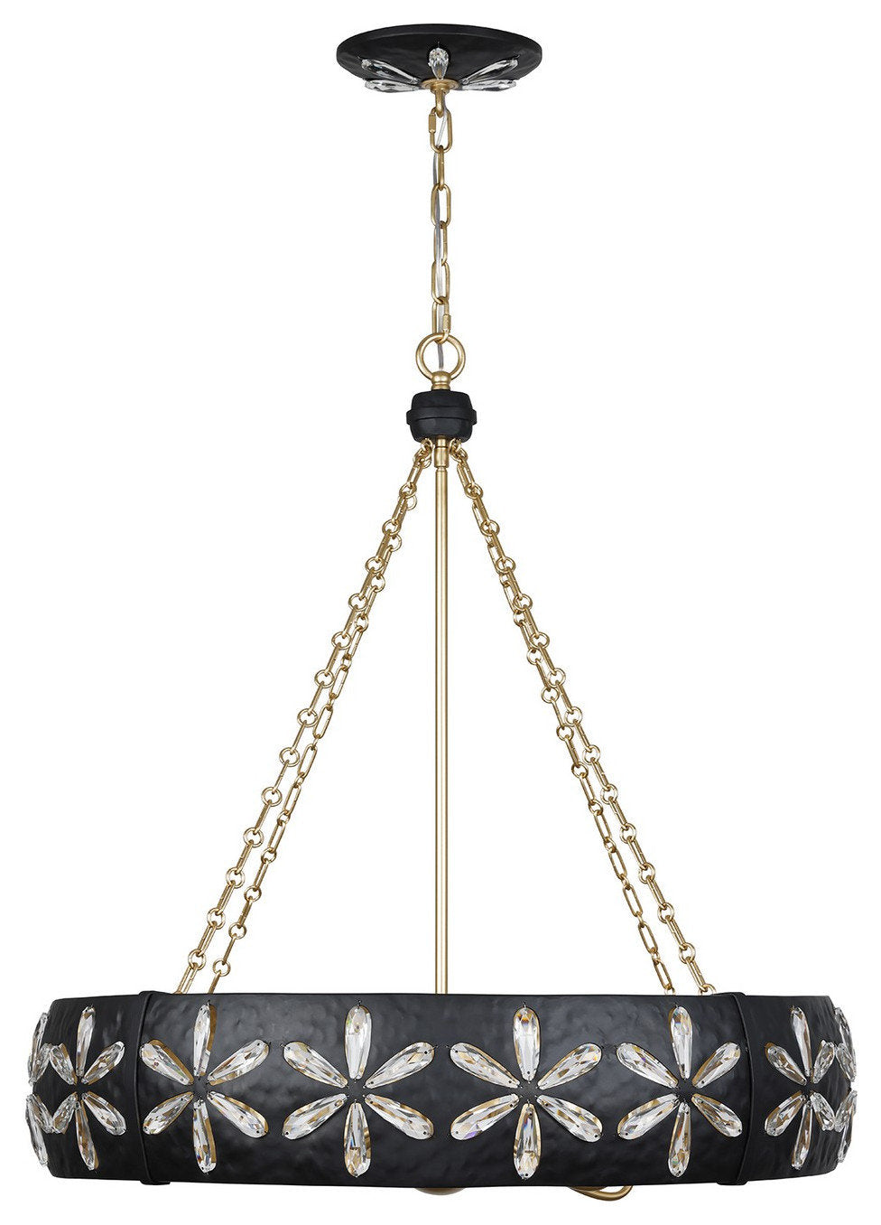 Venice 6-Light Chandelier, Metropolis Black and Gold by Breegan JaneBy Savoy House