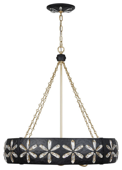Venice 6-Light Chandelier, Metropolis Black and Gold by Breegan JaneBy Savoy House