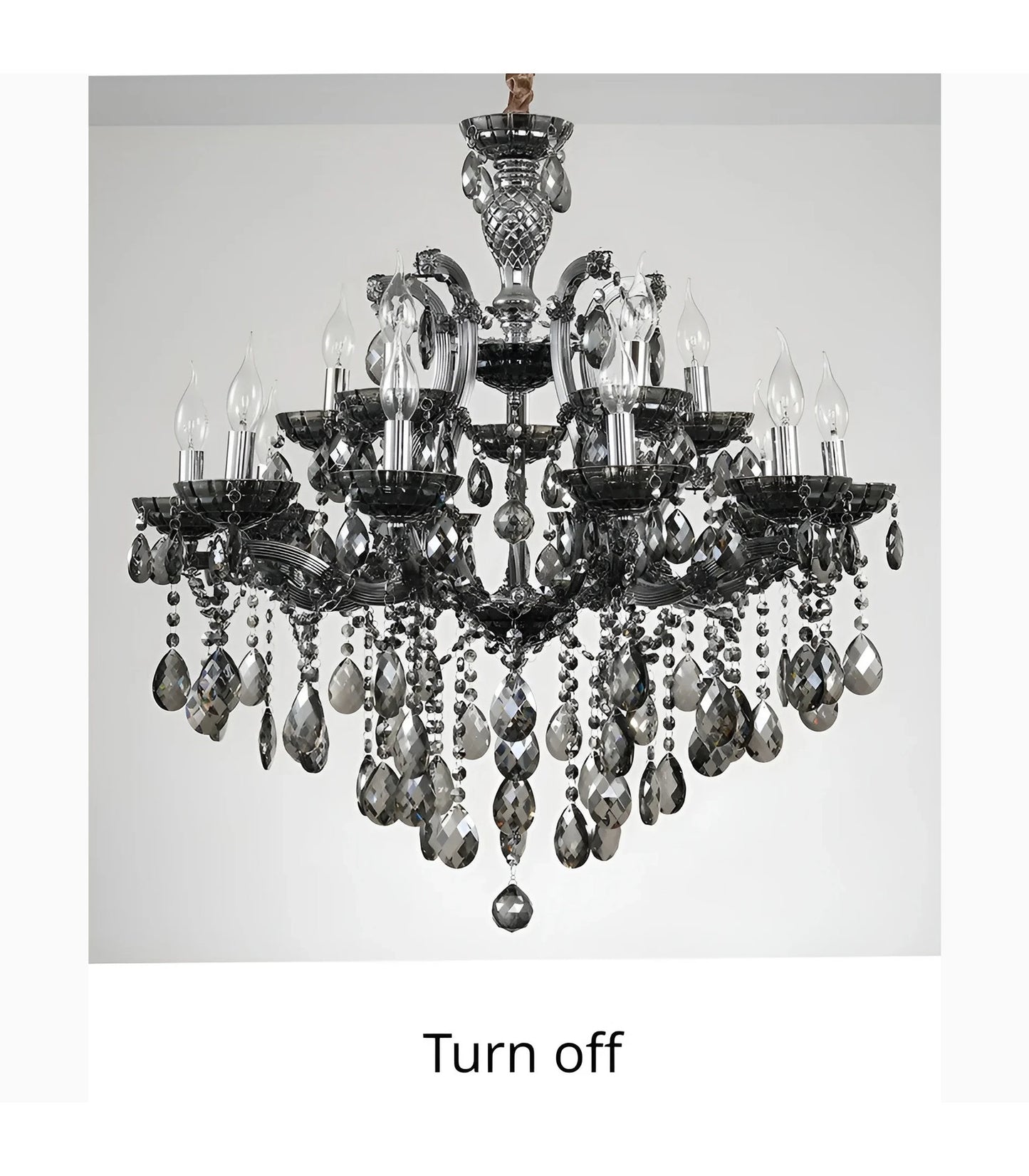 Zenevredo | European-Style Retro Crystal Candle Shape Chandelier, Clear Light Color, 18 HeadsBy Miron Demid LLC