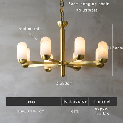 8-Light Natural Marble Modern ChandelierBy MORSALE