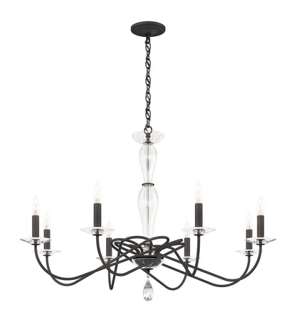Arabesque 8 Light Chandelier, Black MatteBy Schonbek