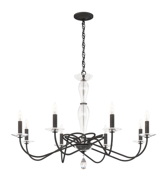 Arabesque 8 Light Chandelier, Black MatteBy Schonbek