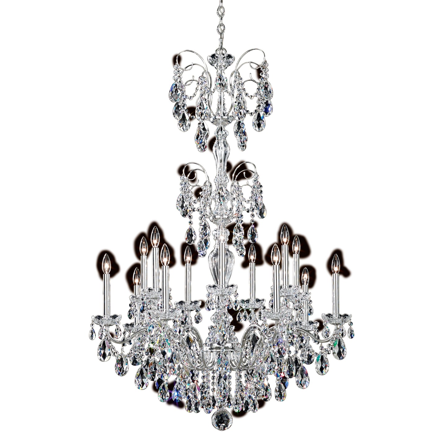Schonbek St1952N-40S 14 Light Crystal Chandelier, Polished SilverBy Schonbek