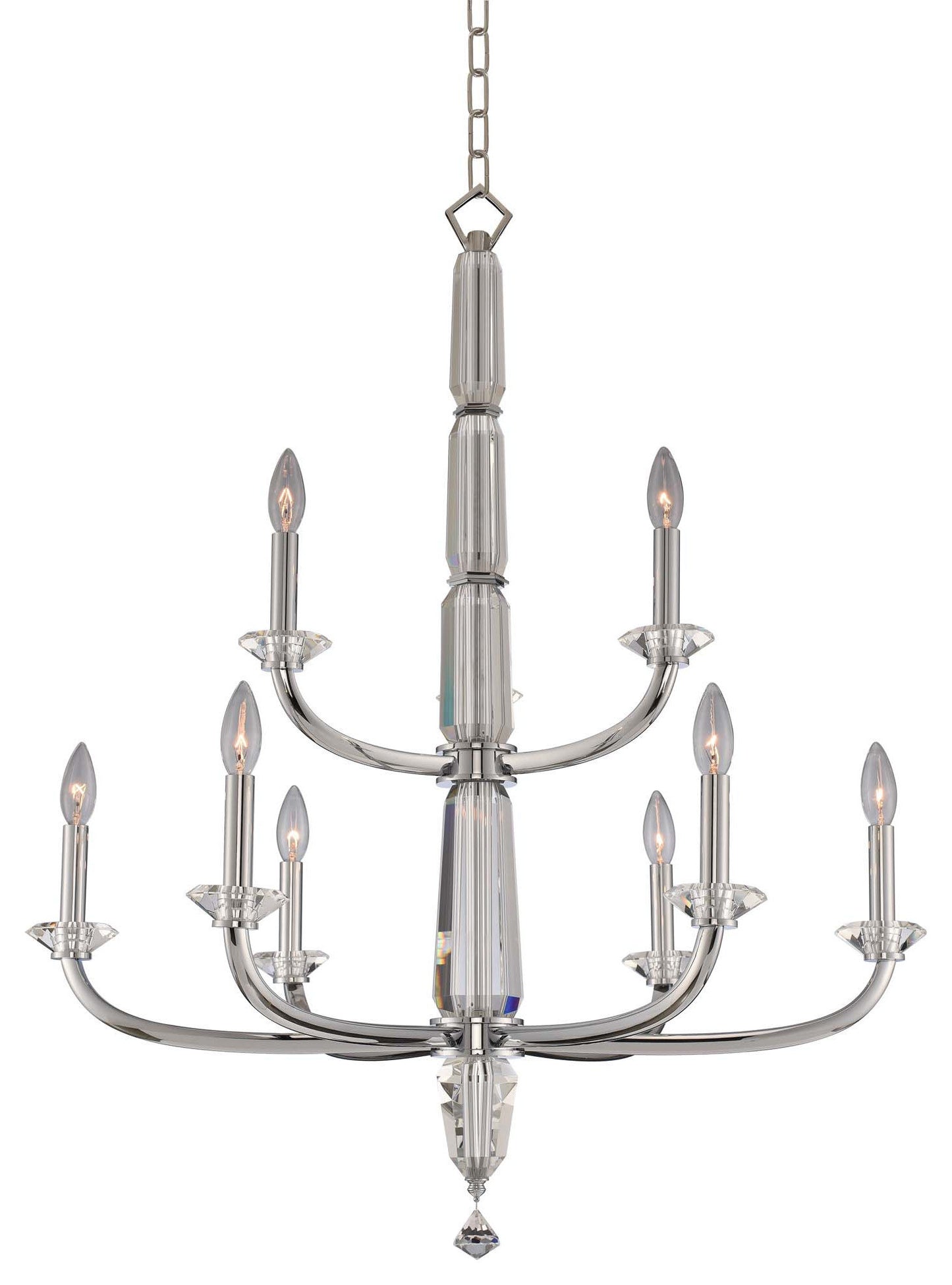 Palermo 31x38" 9-Light Modern Chandelier by AllegriBy Allegri Crystal by Kalco Lighting