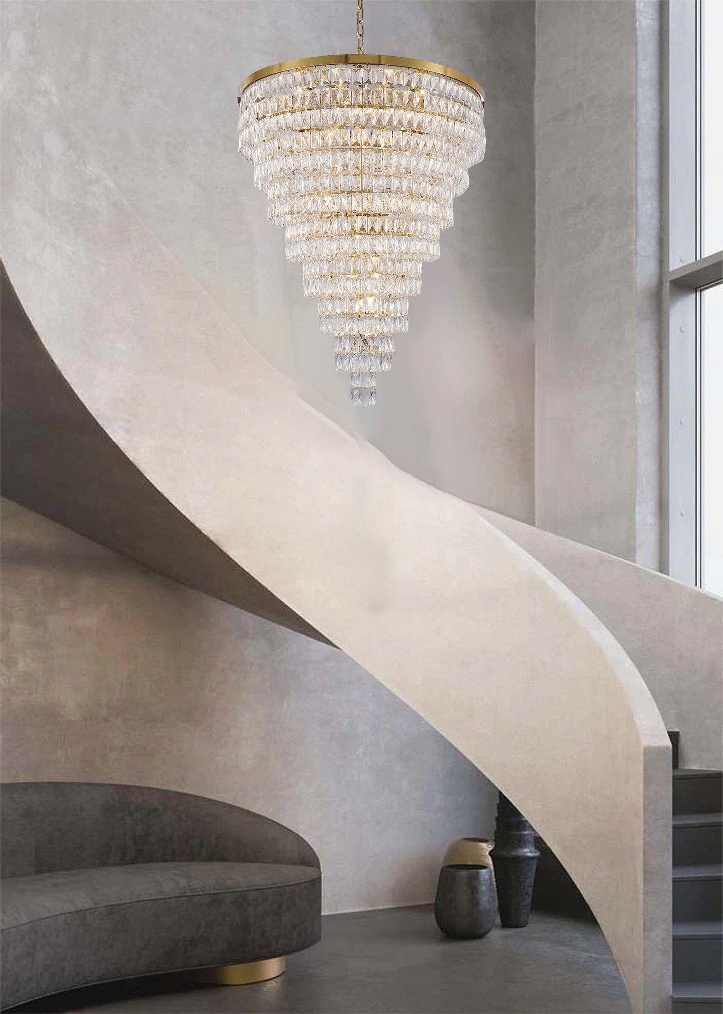 30-Light D36'' Gold Eight Tier ChandelierBy Design Living