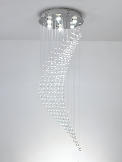 La Turbie | Duplex Spiral Moon Staircase Crystal Chandelier, 31.5"By Miron Demid LLC