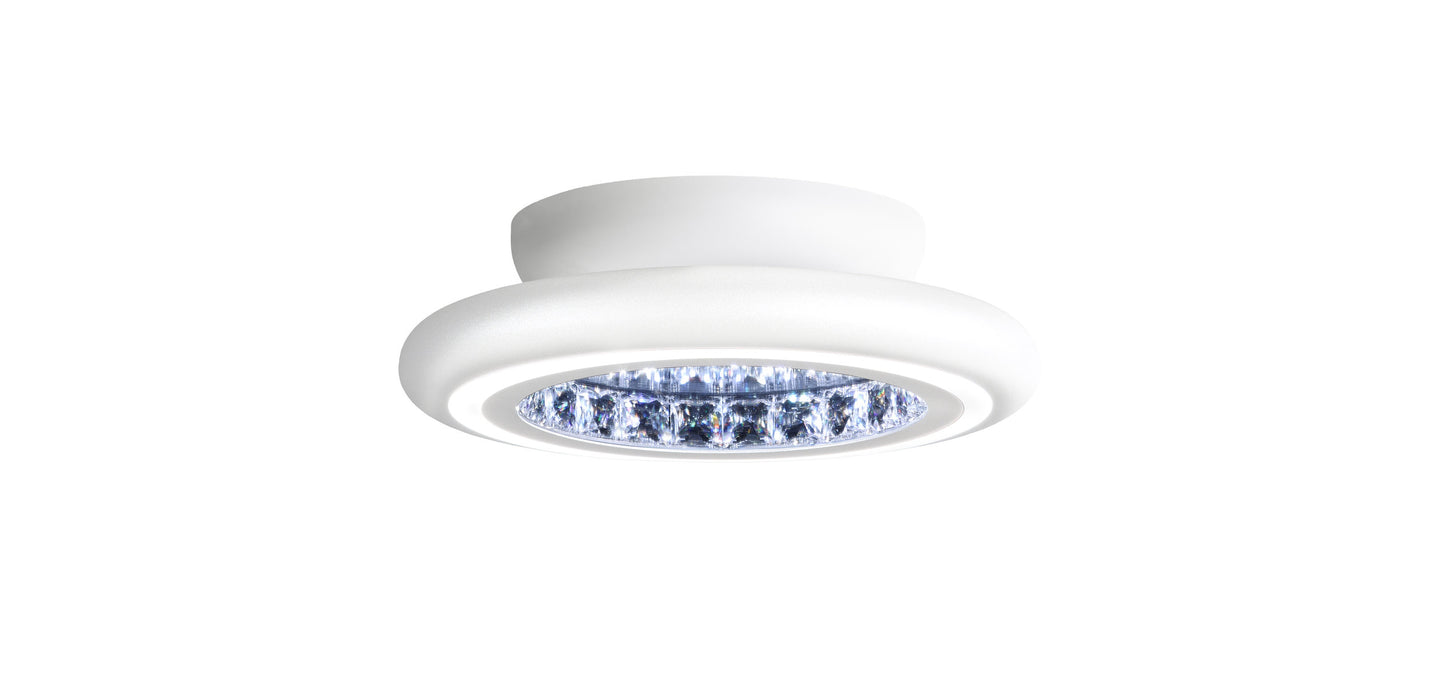 Schonbek Mfc121N-Wh1S 1 Light Crystal Semi-Flush, WhiteBy Schonbek