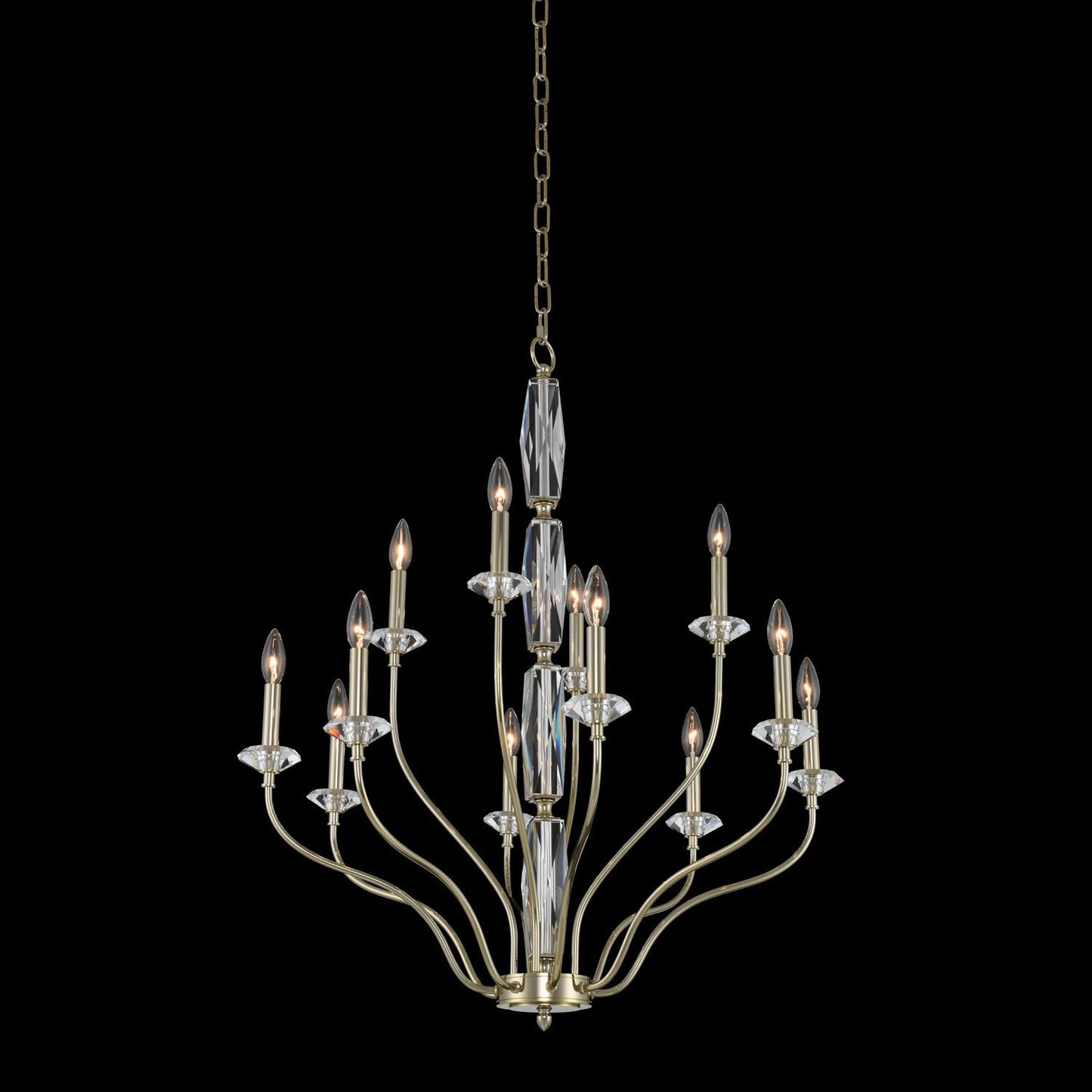 Savia 31x37" 12-Light Modern Classic;Casual Luxury Chandelier by AllegriBy Allegri Crystal by Kalco Lighting