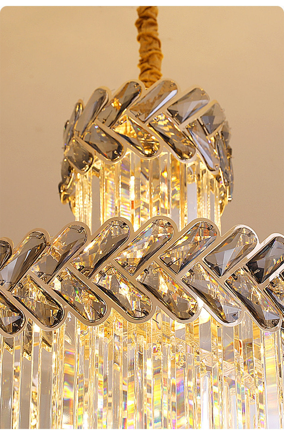 Saint-Vallier-de-Thiey | Crystal Cascade Long Chandelier, 20 BulbsBy Miron Demid LLC