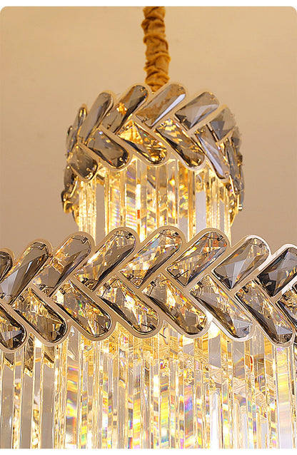 Saint-Vallier-de-Thiey | Crystal Cascade Long Chandelier, 20 BulbsBy Miron Demid LLC