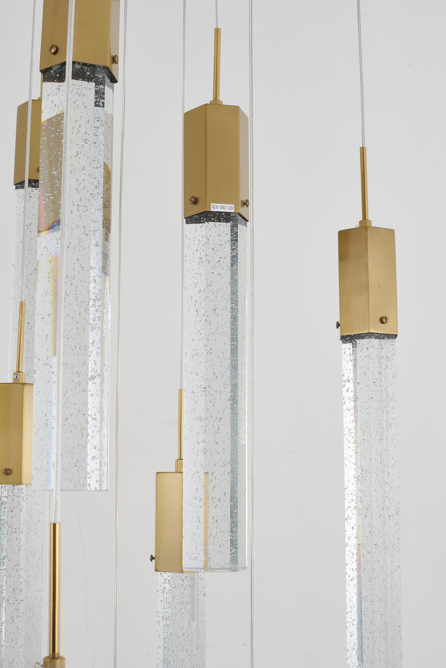 15-Light Gold Chandelier with Clear Hexagon Bubble CrystalsBy Design Living