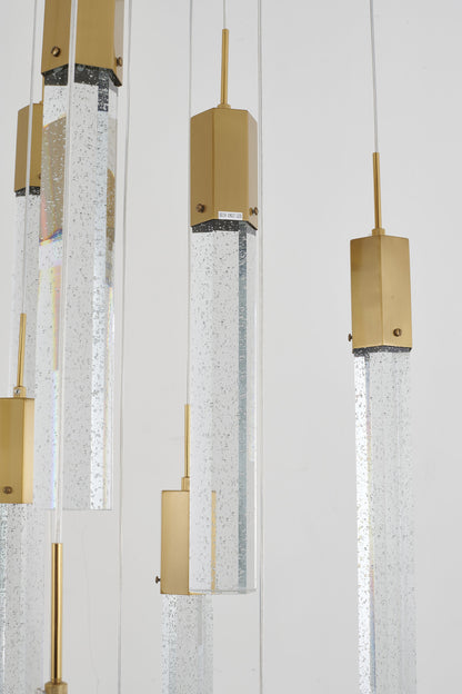 15-Light Gold Chandelier with Clear Hexagon Bubble CrystalsBy Design Living