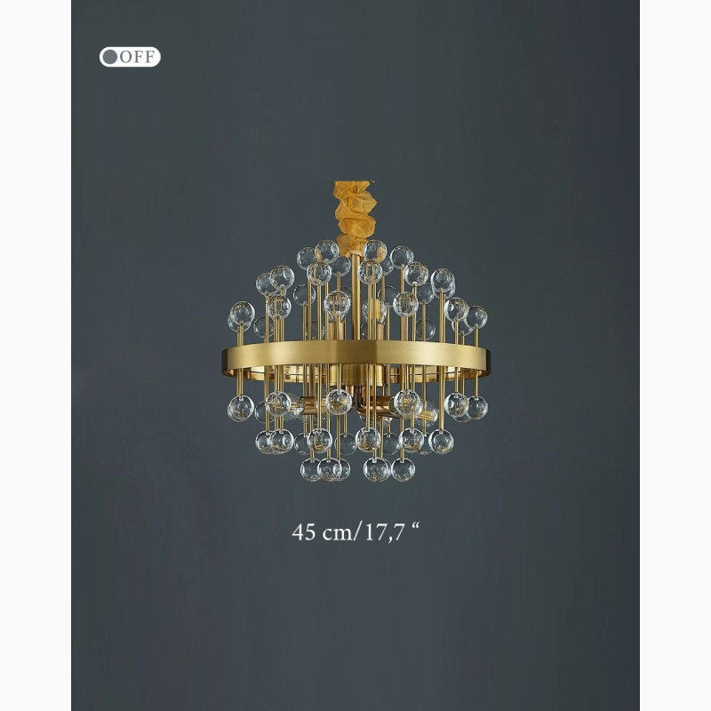 Colorful Modern Living Room Chandelier, Round Crystal, 31.5''By Miron Demid LLC