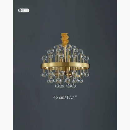 Colorful Modern Living Room Chandelier, Round Crystal, 31.5''By Miron Demid LLC